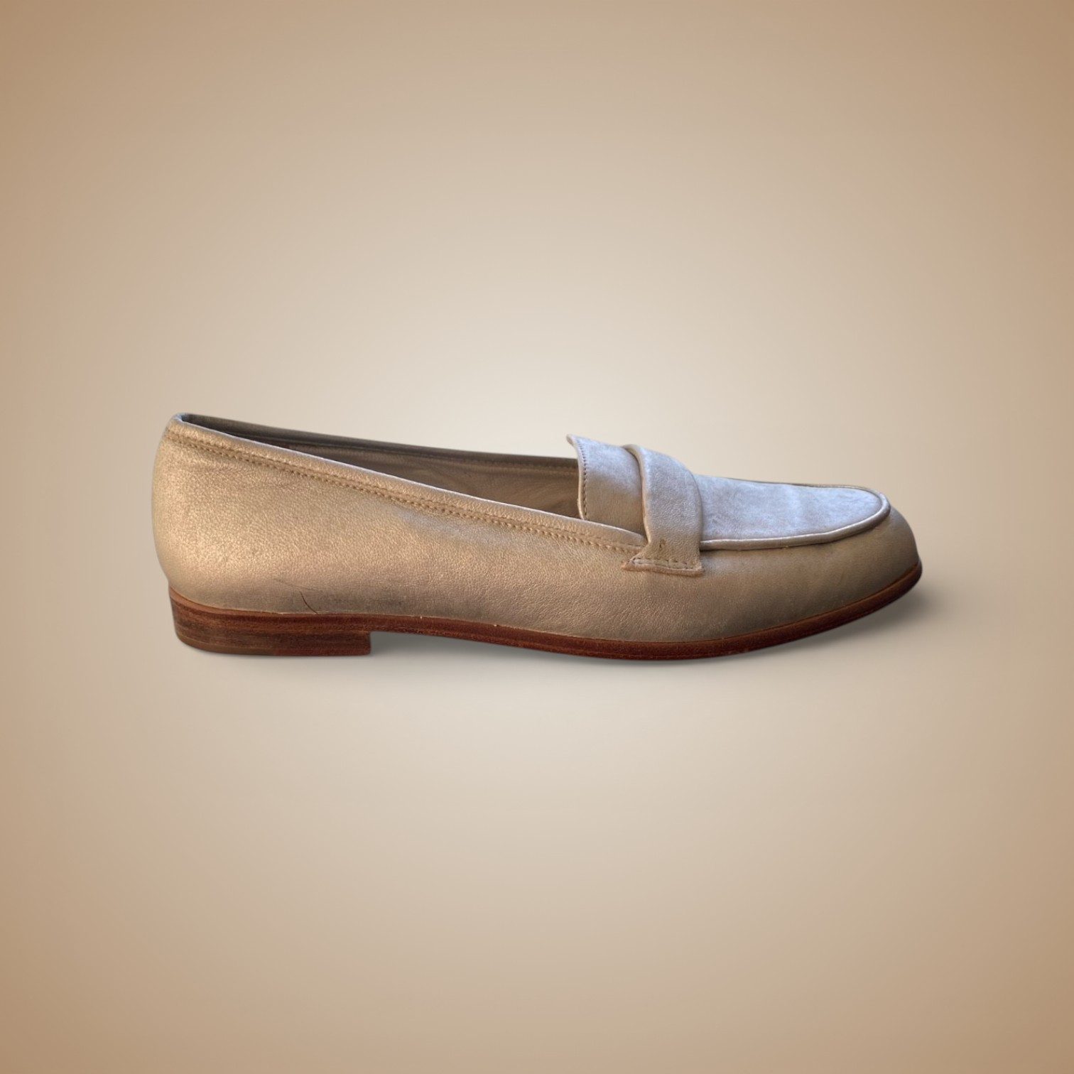 Lanvin Loafer — Silver Re-Dye — before restoration